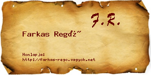 Farkas Regő névjegykártya